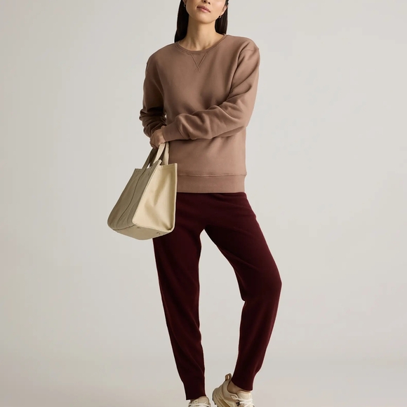 Quince Burgundy Maroon Mongolian Cashmere Jogger Sweatpants - Picture 12 of 12